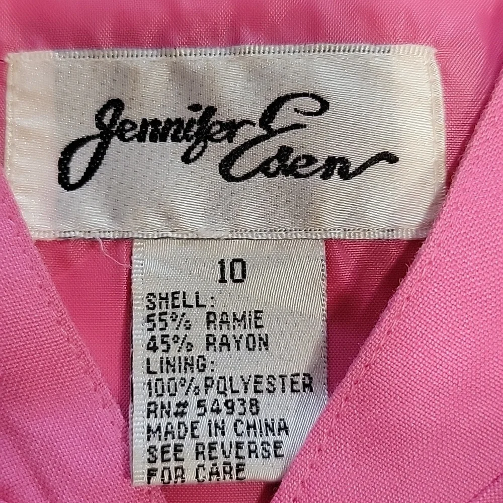 Jennifer Eden Size 10 Bubblegum Pink Sleeveless Embroidered Button Front Blouse